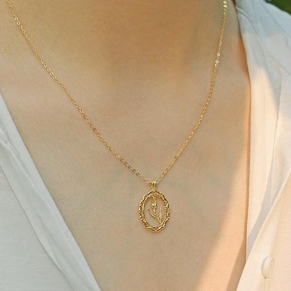 Moderne Vintage Tulpenketting - Goud vermeil