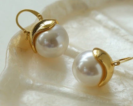 Chique moderne vintage pareldruppel oorbellen