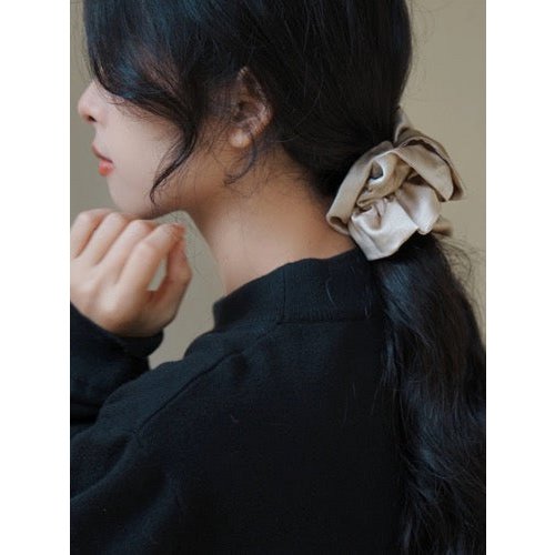 Chique 100% zijden rokontwerp haarscrunchie-dubbellaags-19 mm