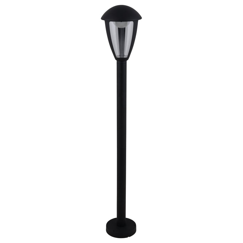 LED Buitenbasisbasis "Clint", gemaakt van metaal en plastic in het zwart, met geïntegreerde LED, padlichten