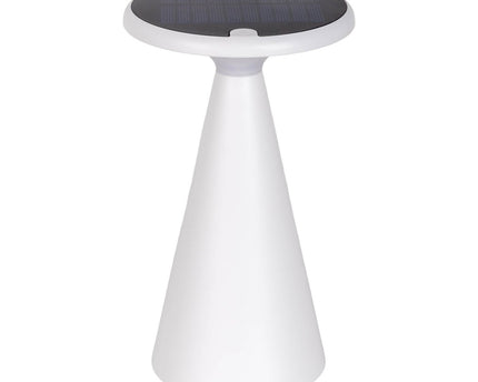 Zonne -batterijtafellamp "Palu" voor buiten en binnen, gemaakt van plastic in wit, 20 cm hoog