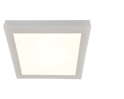 LED -montagepaneel 22 x 22 cm gemaakt van metaal en plastic in wit/lichtgrijs, met stevig geïnstalleerde LED's