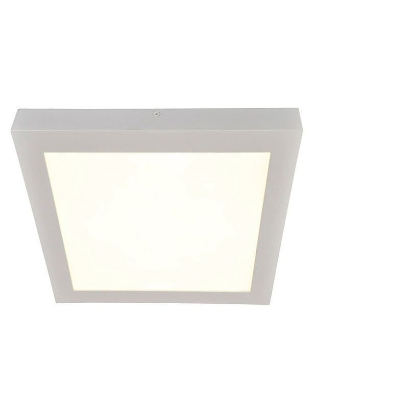 LED -montagepaneel 22 x 22 cm gemaakt van metaal en plastic in wit/lichtgrijs, met stevig geïnstalleerde LED's