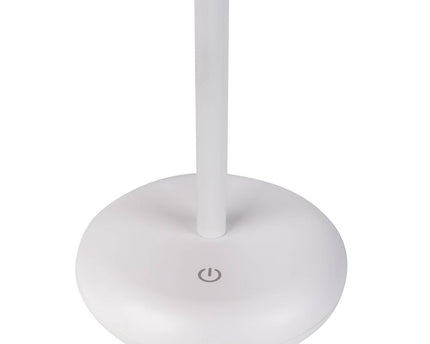 Noteloze tabletlicht "PASI" voor buiten en binnen, gemaakt van metaal en plastic in wit, dimbaar, met aanraking en geheugenfunctie, ca. 26 cm hoog
