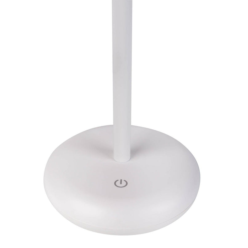 Noteloze tabletlicht "PASI" voor buiten en binnen, gemaakt van metaal en plastic in wit, dimbaar, met aanraking en geheugenfunctie, ca. 26 cm hoog