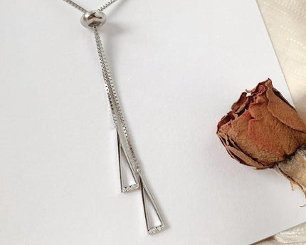 Sterling zilveren driehoek ketting