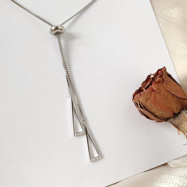 Sterling zilveren driehoek ketting