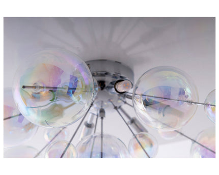 Plafondlamp "explosie" iris gemaakt van metaal en glas, G9 -versies, plafondlamp voor eetkamer, woonkamer, gang of kantoor, Ø57 cm