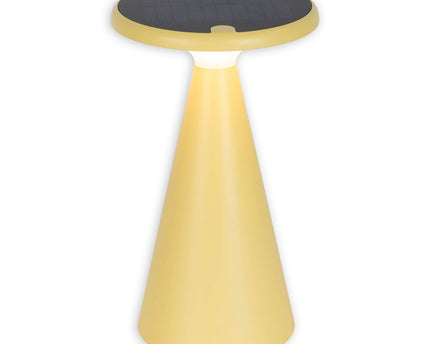 Zonne -batterijlamp "Palu" voor buiten en binnen, gemaakt van plastic in geel, 20 cm hoog