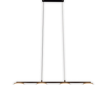 LED hanger lamp "CIMO" gemaakt van metaal en plastic in zwart, met geïntegreerde LED, lengte 96 cm