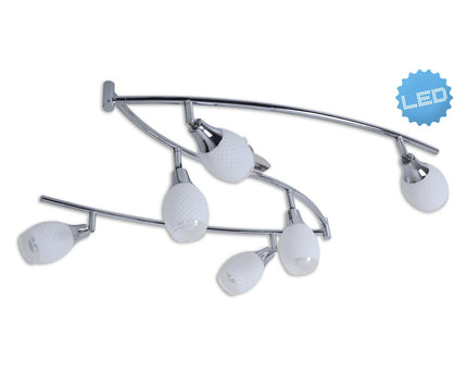 6 LED wand- en plafondrails "Rome"