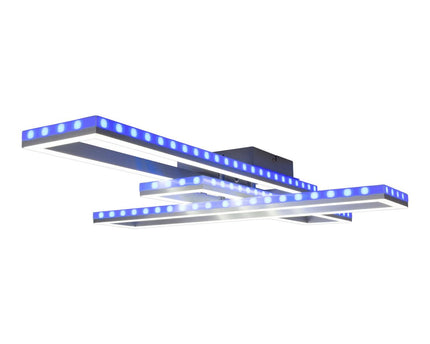 LED CCT-plafondlamp + RGB-backlight "Bantry" met veel functies, 95 cm lang, inclusief afstandsbediening