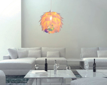 Hanger lamp "fora" gemaakt van metaal en iriserend plastic, e27 socket, verlichting voor woonkamer, eetkamer en kantoor, Ø40 cm