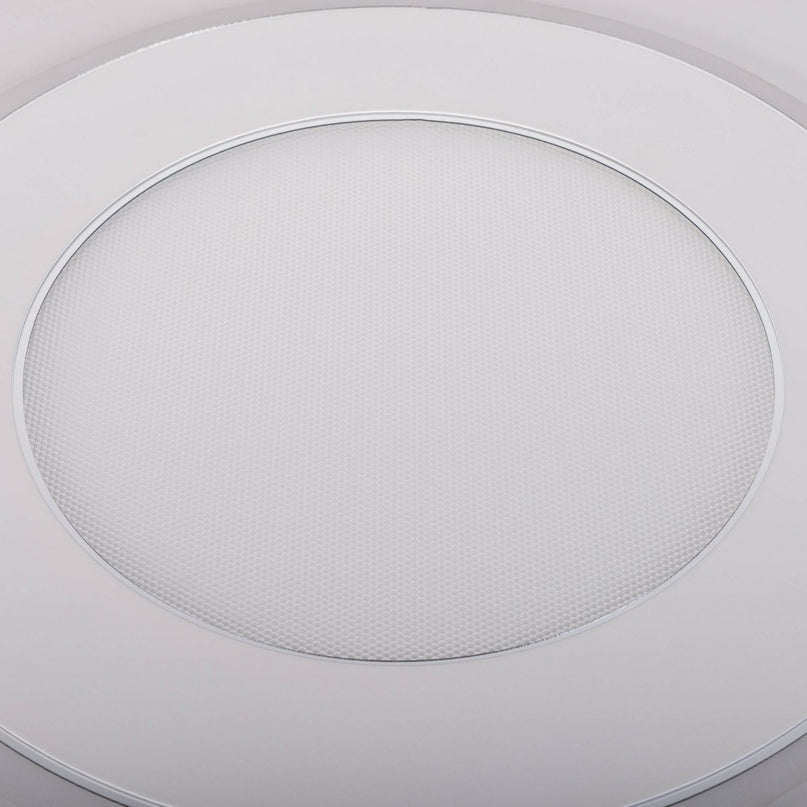 LED-plafondlamp "Doira" Ø 50,5 cm, 7,5 cm hoog, metaal en plastic in zilver en wit, geïntegreerde LED's, 3600 lm licht licht, dimable, CCT-functie 3000-6500 K, nachtlichtfunctie