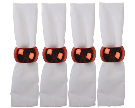 Set van 4 ronde van enkele rode handdoeken