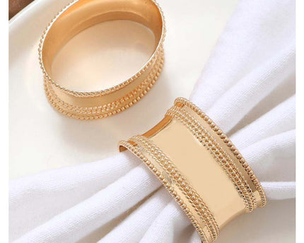 Set van 4 rondes gouden handdoeken met strass