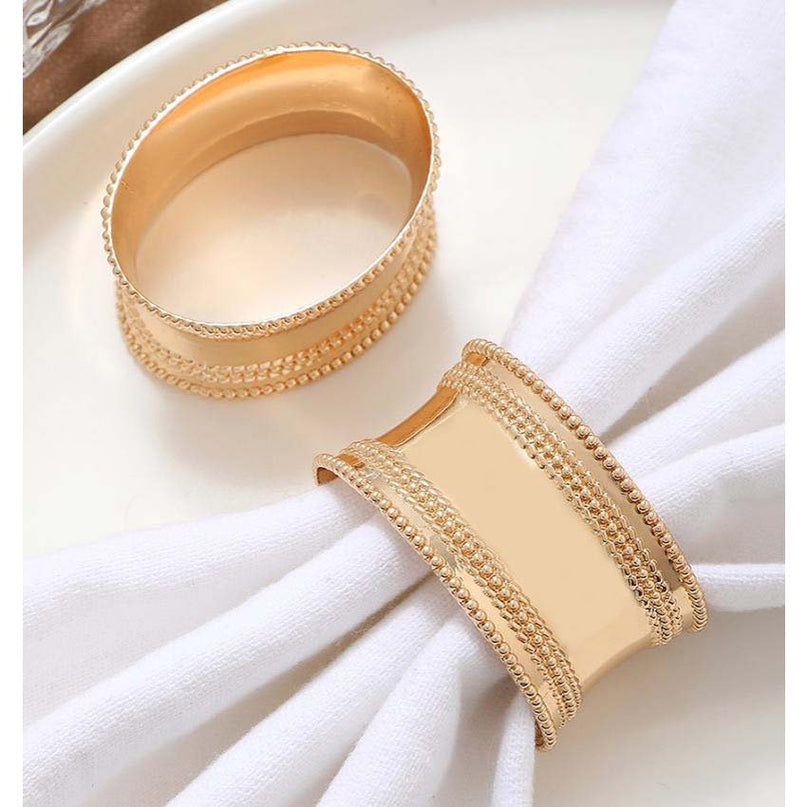 Set van 4 rondes gouden handdoeken met strass