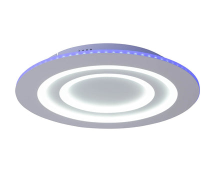 LED-plafondlicht "mirel" Ø 50 cm, 6 cm hoog, metaal en plastic in wit, geïntegreerde LED's, 2400 lm, dimmable, CCT-functie 3000-6500 K, RGB kleurverandering