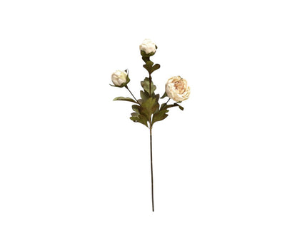 Herfstserie 3 Heads Peony Cream | Zijden kunstbloem | Lengte 53cm  1pcs