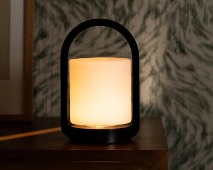 George donkerbruine houten lamp – oplaadbaar, dimbaar en draagbaar