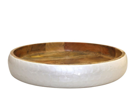 Wit Wood Round Mangoier 40x40x7cm