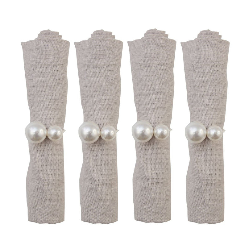Set van 4 rondes van dubbele parelhanddoeken