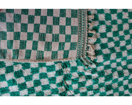Berber geruit vloerkleed van zuivere wol 166 x 269 cm