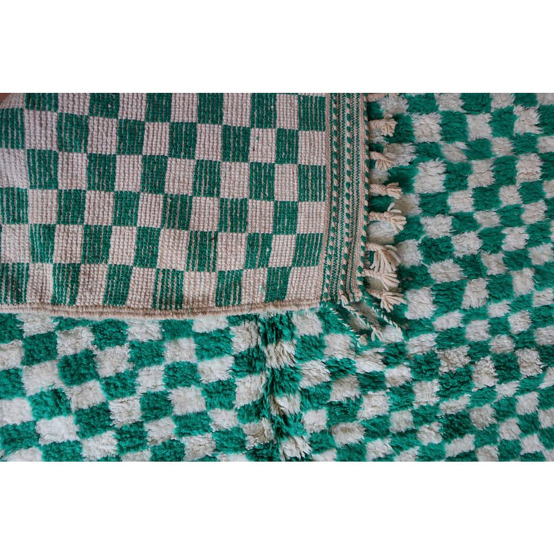 Berber geruit vloerkleed van zuivere wol 166 x 269 cm