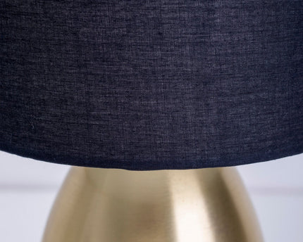 Taflamp "Aurum" 33 cm hoog in goud/zwart, gemaakt van metaal en textiel, met E14 -versie, verlichting voor eetkamer, woonkamer, gang of kantoor