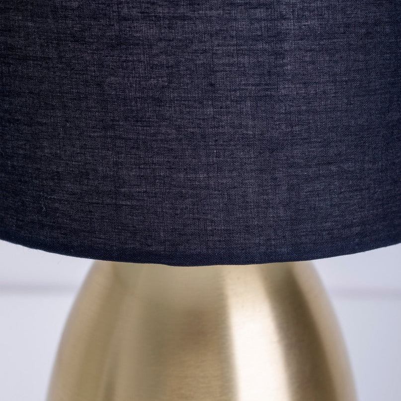 Taflamp "Aurum" 33 cm hoog in goud/zwart, gemaakt van metaal en textiel, met E14 -versie, verlichting voor eetkamer, woonkamer, gang of kantoor