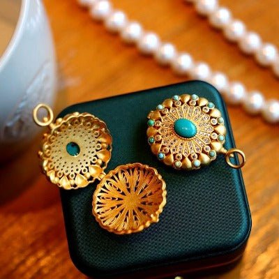 Tibetaanse turquoise Gau gebedsdoos hanger ketting