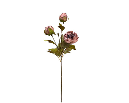 Herfstserie 3 Heads Peony Brown | Zijden kunstbloem | Lengte 53cm  1pcs