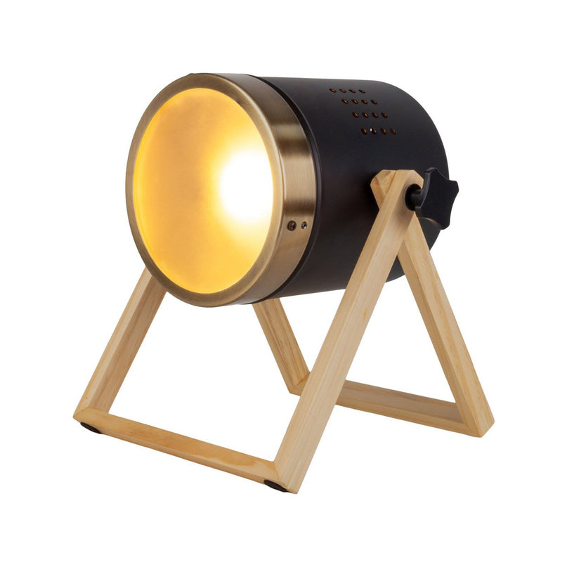 Tafellamp "Tim" gemaakt van zwart metaal en verzadigd plastic, met E27 -aansluiting, tafellamp voor binnen, 28 cm hoog