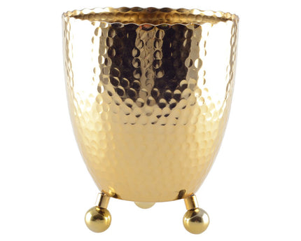 Gouden champagne -emmer gehamerd op ronde voeten - 18x18x22cm