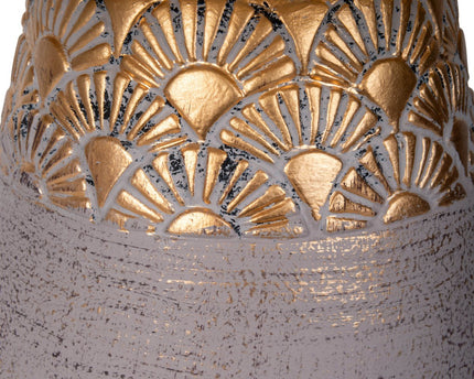 Keramische tafellamp "Bronco", tafellamp, keramiek, beige/grijs/goud, met E14 -aansluiting, voor eetkamer, woonkamer, gang of kantoor, 39 cm hoog