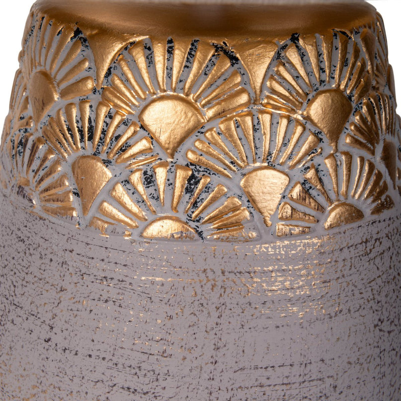 Keramische tafellamp "Bronco", tafellamp, keramiek, beige/grijs/goud, met E14 -aansluiting, voor eetkamer, woonkamer, gang of kantoor, 39 cm hoog