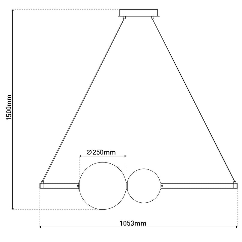 LED hanglamp Chrome "NOVA" gemaakt van chroom -gekleurd metaal, plastic en rookglas, met stevig ingebouwde LED's, ca.