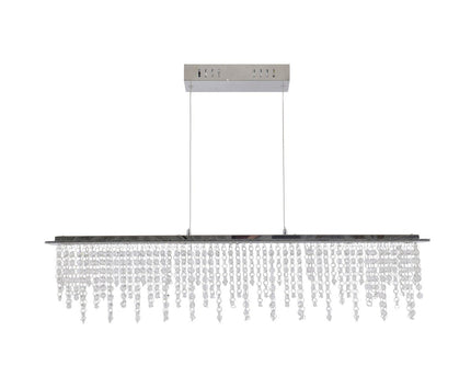 LED hanglamp "diamanten", hanglamp, metaal en kristalglas, chroom, met stevig gebouwd -in LED's, voor eetkamer, woonkamer, gang of kantoor, 120 cm lang