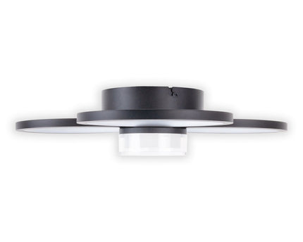 LED -plafondlicht "CIMO" gemaakt van zwart metaal en plastic, Ø Ca.