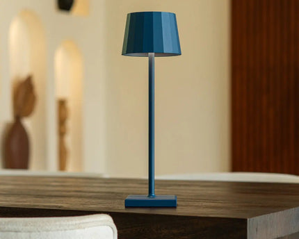 Wouter delftware blauw oplaadbare tafellamp-draadloos opladen, dimable, 120 uur batterijduur