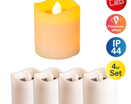 4 Set LED -zonnekaarsen voor buiten, gemaakt van plastic in het wit, met geïntegreerde LED's