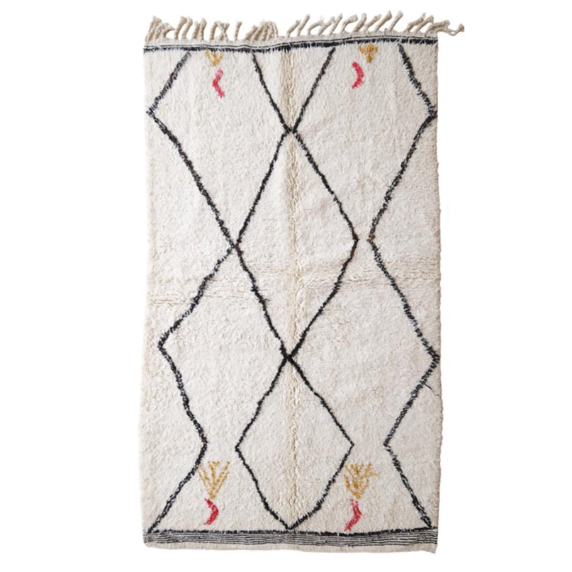 Zuiver wollen Marokkaans Berber-tapijt 140 x 253 cm