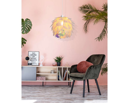 Hanger lamp "fora" gemaakt van metaal en iriserend plastic, e27 socket, verlichting voor woonkamer, eetkamer en kantoor, Ø40 cm