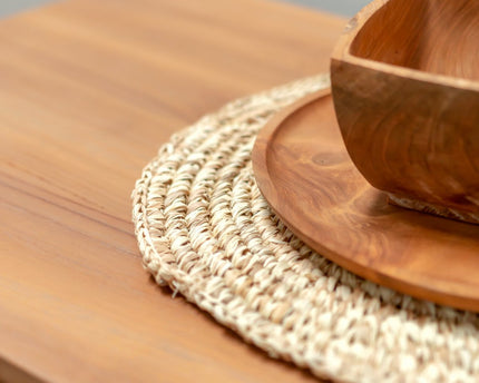 Placemat Tafelmat Rond Van Raffia (Set van 2, 4 of 6) URUP