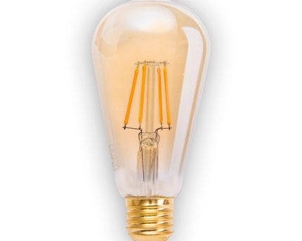 LED-lampen van 4 set E27 versie 4 watt, gemaakt van metaal en glas, warm wit