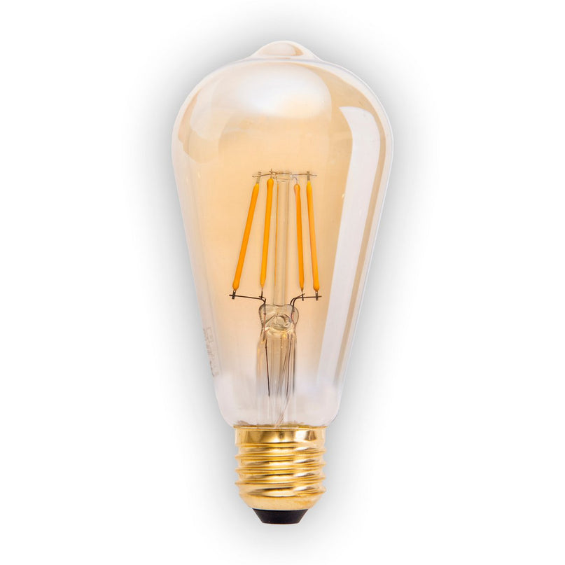 LED-lampen van 4 set E27 versie 4 watt, gemaakt van metaal en glas, warm wit