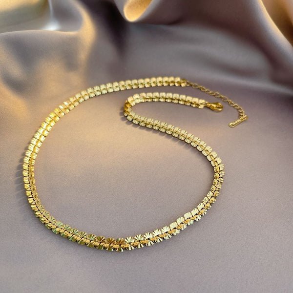 Vintage Color Snowflake Chain - Gold Vermeil N Sterling Silver