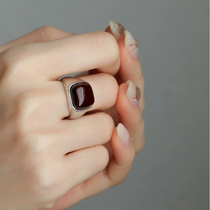 Vetgedrukte band met vierkante rokerige kwarts-aanpasbaar