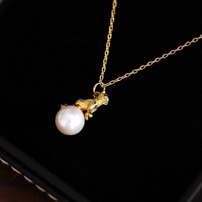 Leuke asymmetrische kattenoorbellen en ketting