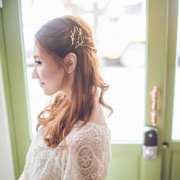 Vintage look boomtak haarspeldjes